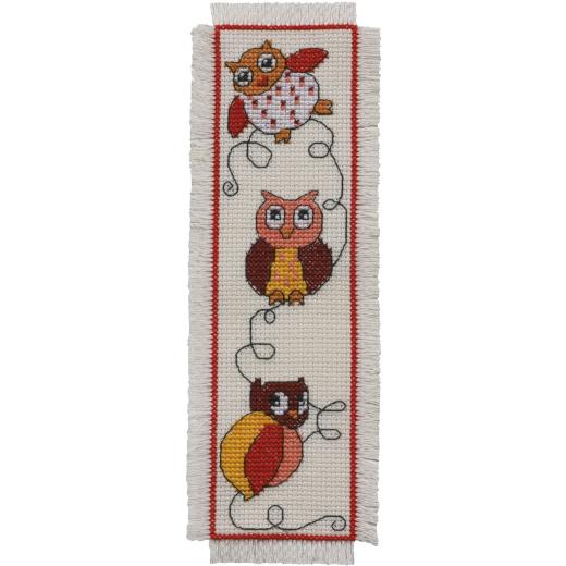 Lesezeichen Eulen - Stickpackung Permin