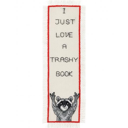 Lesezeichen I just love a trashy book - Stickpackung Permin