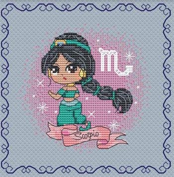 Zodiacal Princess 4 Scorpio - Les Petites Croix De Lucie (Stickvorlage)