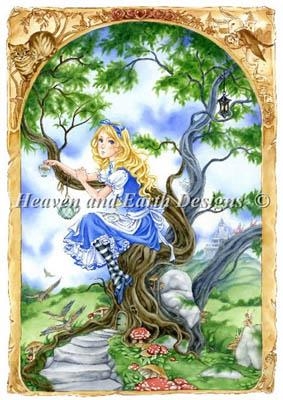 Stickvorlage Heaven and Earth - Alice In Wonderland