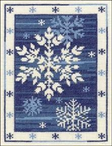 Fremme Stickpackung - Eiskristalle blau