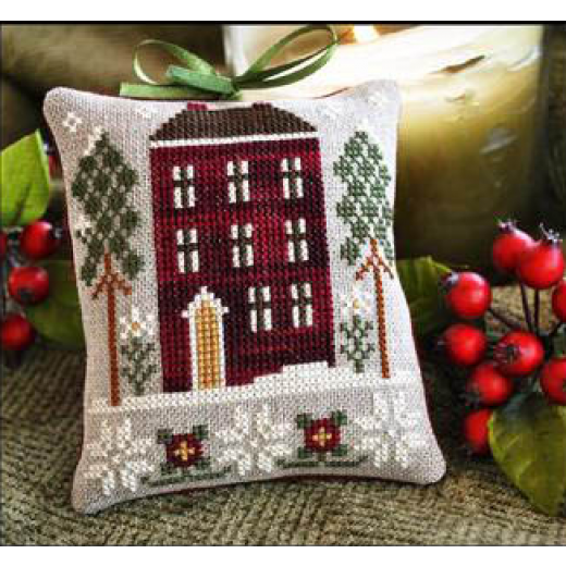 2010 Ornament Red House In Winter - Little House Needleworks (Stickvorlage)