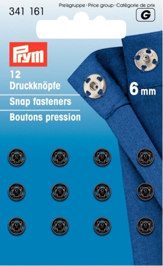 Annäh-Druckknöpfe Ø 6 mm schwarz - Prym
