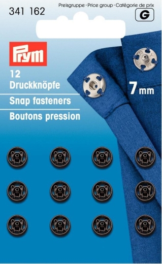 Annäh-Druckknöpfe Ø 7 mm schwarz - Prym