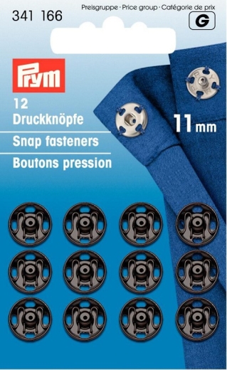 Annäh-Druckknöpfe Ø 11 mm schwarz - Prym 341166