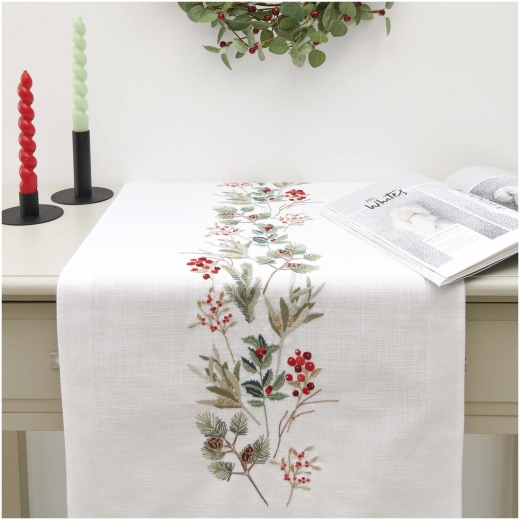 Stickpackung Läufer Weihnachtskranz - Rico Design