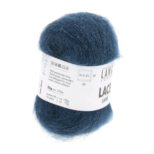 Lang Yarns Lace Lamé - stahlblau (0010)