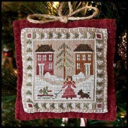 Little House Needleworks - 2011 Ornament Bringing Home The Tree