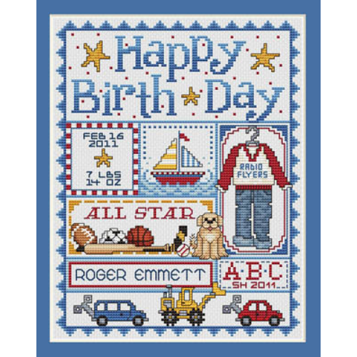 Sue Hillis Designs - Happy Birth Day (Boys)