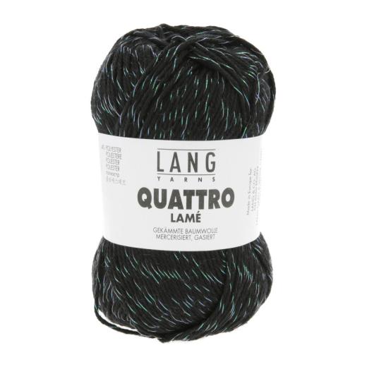LANG YARNS Quattro Lamé - schwarz (0004)