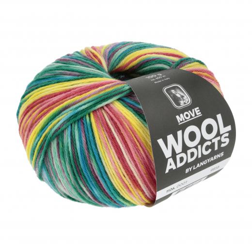 Move Lang Yarns Sockenwolle 4-fach - gelb-rot-blau