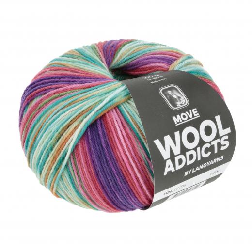 Move Lang Yarns Sockenwolle 4-fach - purple-pink-türkis