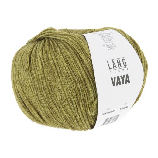 LANG YARNS Vaya - Baumwoll-Merino-Yak-Garn - olive hell (0097)