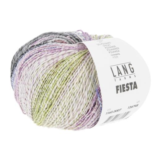 Lang Yarns Fiesta - buntes Baumwollgarn - rot-lila-grau-grün (0007)