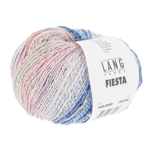 Lang Yarns Fiesta - buntes Baumwollgarn - blau-rosa-dunkelgrau-violett (0009)