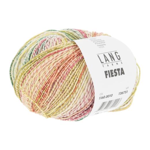 Lang Yarns Fiesta - buntes Baumwollgarn - dunkelgrün-orange-gelb-rosa (0010)