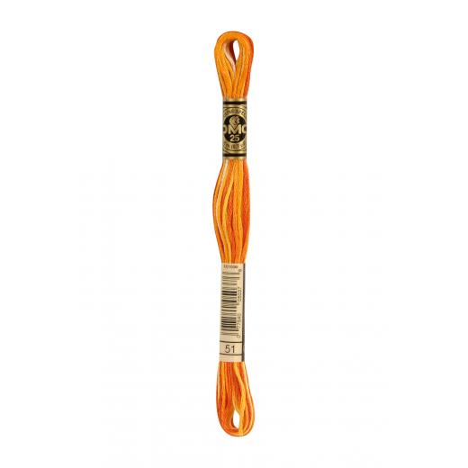 DMC Stickgarn (Sticktwist) - 51 orange multicolor