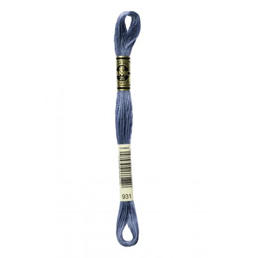 DMC Stickgarn (Sticktwist) - 931 antikblau mittel