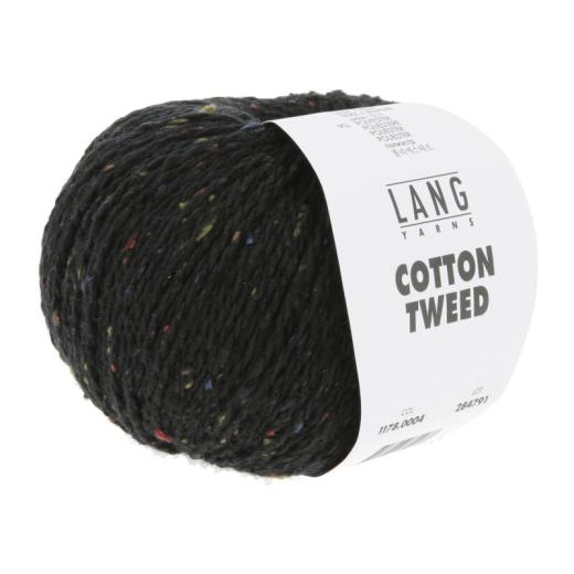 LANG YARNS Cotton Tweed - schwarz (0004)