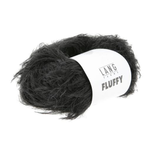 LANG YARNS FLUFFY 1186 - Flauschiges Beilaufgarn - schwarz (0004)