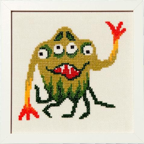 Fremme Stickpackung - Grünes Monster