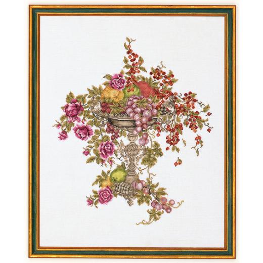 Schale mit Rosen & Beeren - Eva Rosenstand (Stickpackung)