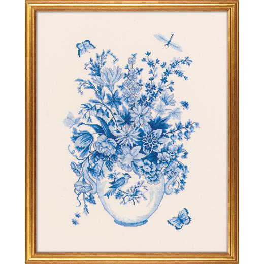 Eva Rosenstand Stickpackung - Vase mit blauen Blumen