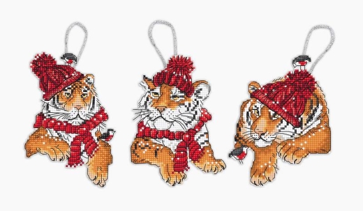 Leti Stitch Stickpackung - Christmas Tigers Toys 3er-Set