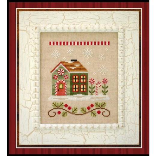 Country Cottage Needleworks - Santas Village 8 Candy Cane Cottage