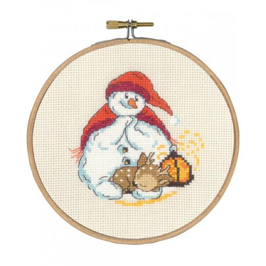 Schneemann & Rehkitz mit Stickring - Permin of Copenhagen (Stickpackung)