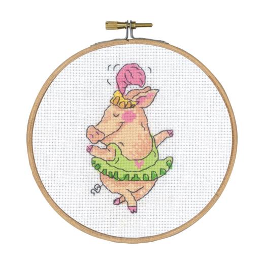 Permin of Copenhagen - Schwein mit Feder incl. Stickring