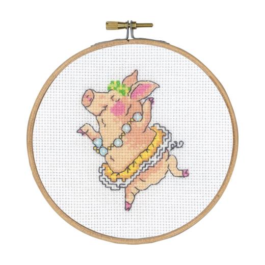 Permin of Copenhagen - Schwein mit Perlen incl. Stickring