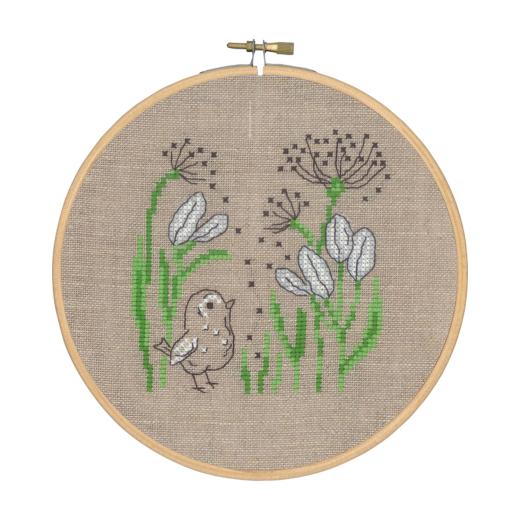 Permin of Copenhagen - Vogel mit Früchten incl. Stickring