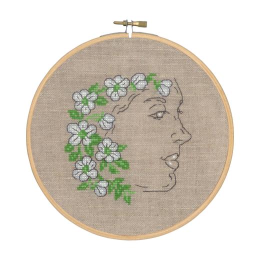 Permin of Copenhagen - Mädchen mit Blumen incl. Stickring