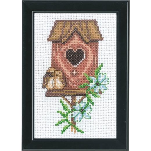 Vogelhaus rosa - Permin of Copenhagen (Stickpackung)