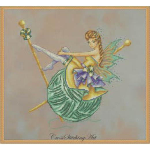 Cross Stitching Art - Arachne The Knitting Fairy