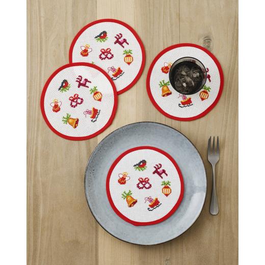 Tellerdeckchen Brezel 4er-Set - Permin of Copenhagen (Stickpackung)