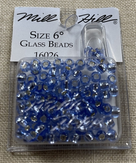 16026 Mill Hill Pony Beads Size 6 - Crystal Blue Ø 4 mm