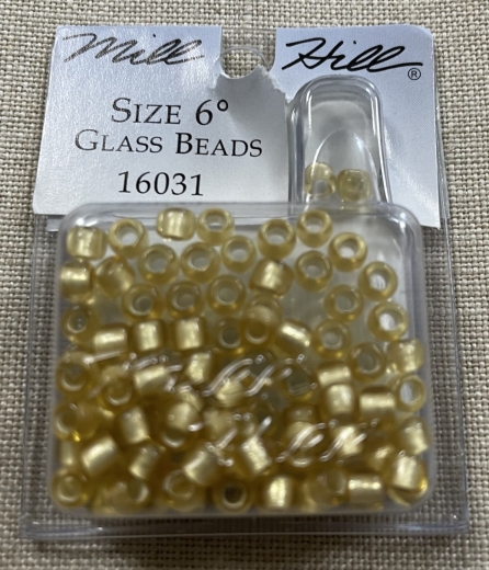 16031 Mill Hill Pony Beads Size 6 - Frosted Gold Ø 4 mm