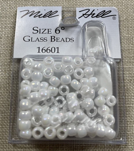 16601 Mill Hill Pony Beads Size 6 - White Ø 4 mm
