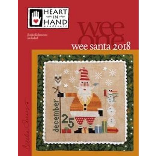 Heart In Hand Needleart - Wee Santa 2018 (w/emb)