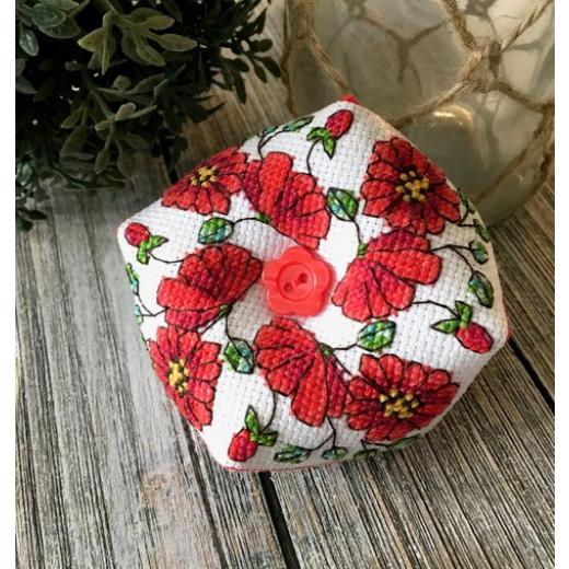 Tiny Modernist - Poppy Biscornu