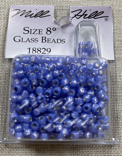 18829 Mill Hill Pony Beads Size 8 - Opal Cornflower Ø 3 mm