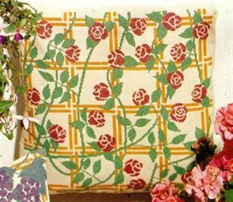 Fremme Stickpackung - Kissen Rosen rot 39x39 cm