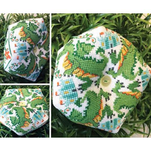 Tiny Modernist - Dragon Biscornu January