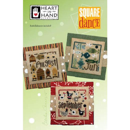 Heart In Hand Needleart - Square Dance July - Sept (w/emb)