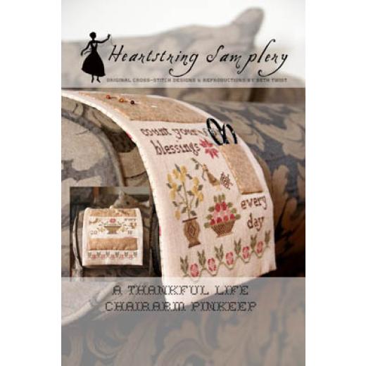 Heartstring Samplery - Thankful Life Chairarm Pinkeep