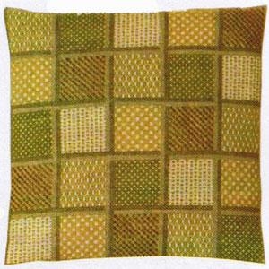 Haandarbejdets Fremme - Kissen Patchwork braun