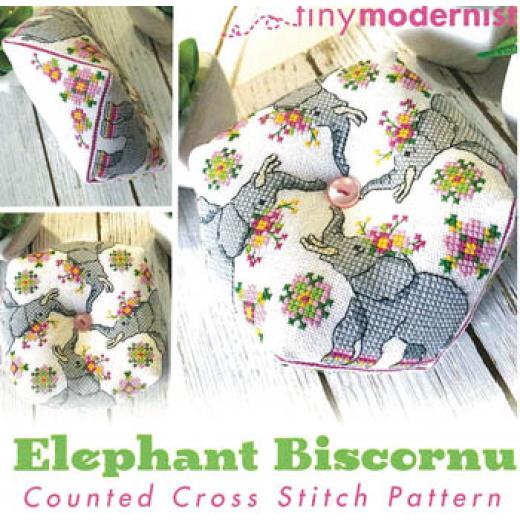 Tiny Modernist - Elephant Biscornu January Stickvorlage)