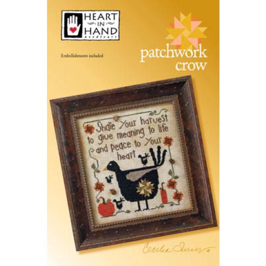 Heart In Hand Needleart - Patchwork Crow (w/emb)